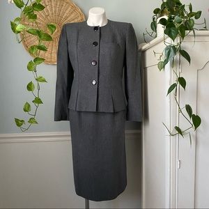 VTG 80s Sasson Power Suit 2 Piece Skirt Set